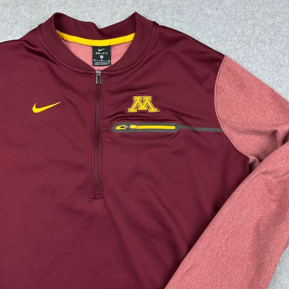 Nike Minnesota Golden Gophers Dri-FIT Half Zip Pullover Mens Medium Maroon